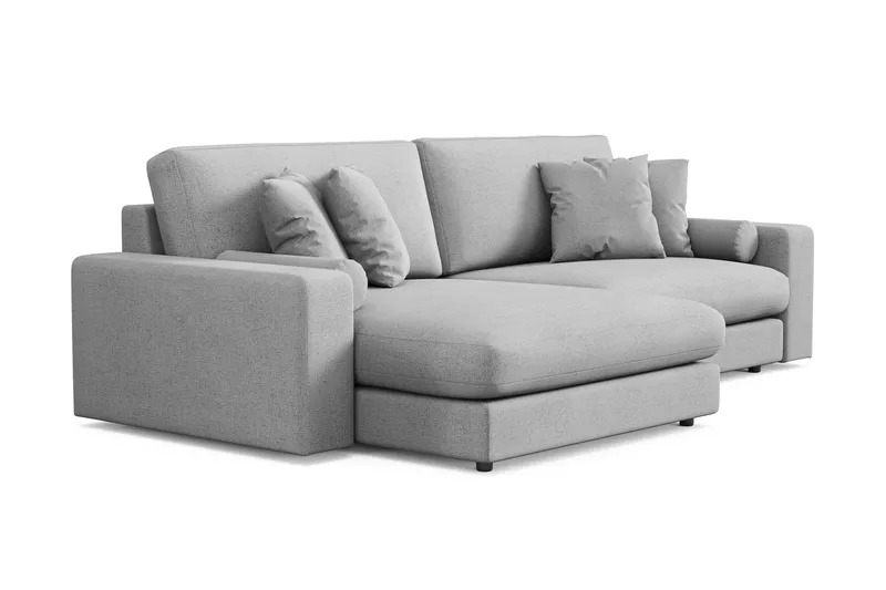 Arken Lyx 4-personers Vendbar L-formet Dyb Chaiselongsofa i stof - Lysegrå - Møbler - Sofaer - Sofa med chaiselong