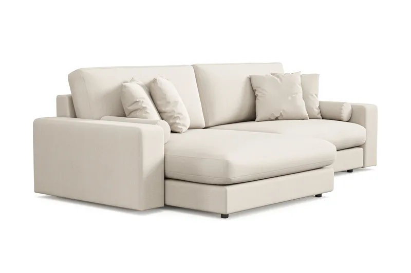 Arken Lyx 4-personers Vendbar L-formet Dyb Chaiselongsofa i stof - Lys beige - Møbler - Sofaer - Sofa med chaiselong
