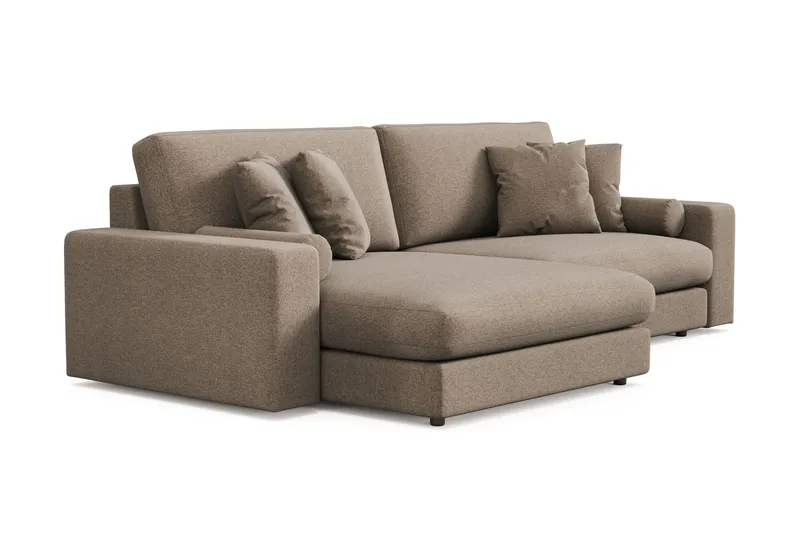 Arken Lyx 4-personers Vendbar L-formet Dyb Chaiselongsofa i stof - Brun - Møbler - Sofaer - Sofa med chaiselong
