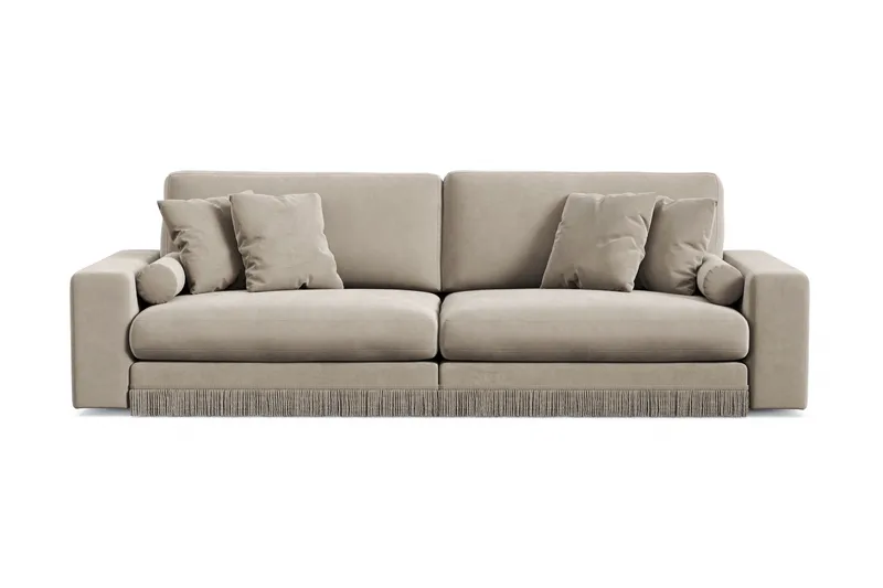 Arken Lyx 4-personers Dyb Sofa i fløjl, Beige