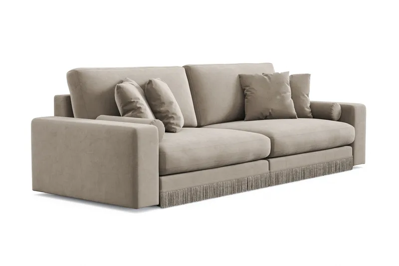Arken Lyx 4-personers Dyb Sofa i fløjl - Beige - Møbler - Sofaer - Velour sofaer
