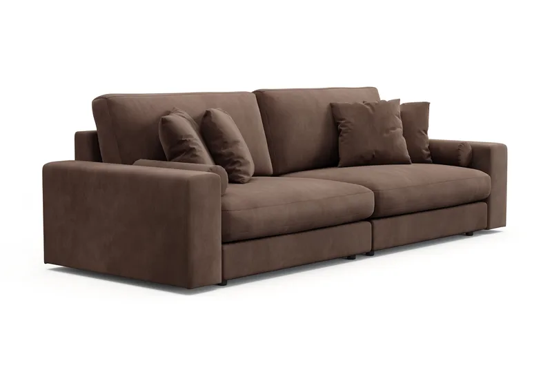 Arken Lyx 4-personers Dyb Sofa i Manchester - Brun - Møbler - Sofaer - 4 personers sofa