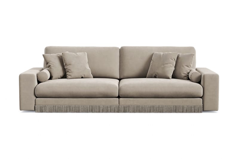 Arken Lyx 4-personers Dyb Sofa i fløjl - Beige - Møbler - Sofaer - Velour sofaer