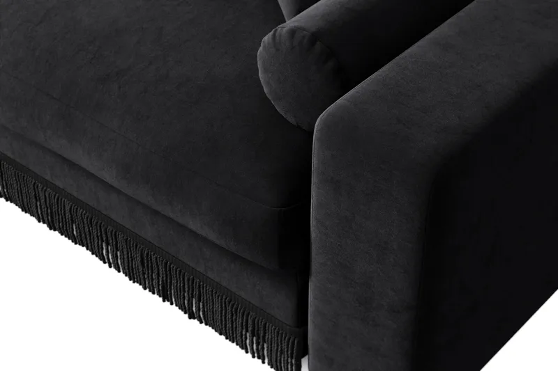 Arken Lyx 4-personers Vendbar L-formet Dyb Chaiselongsofa i fløjl - Sort - Møbler - Sofaer - Sofa med chaiselong