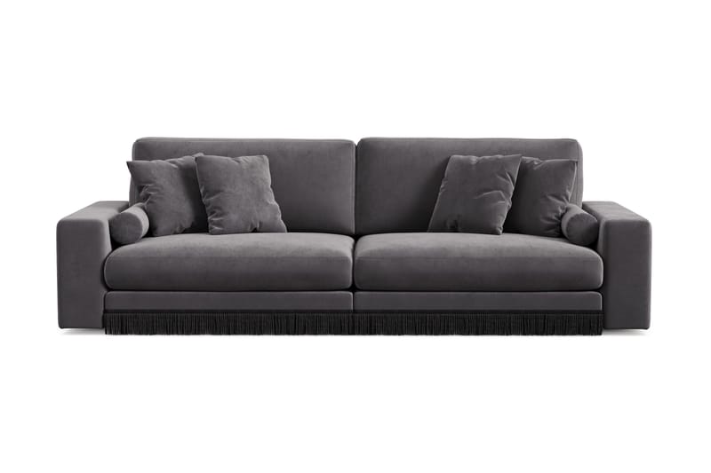 Arken Lyx 4-personers Dyb Sofa i fløjl, Mørkegrå