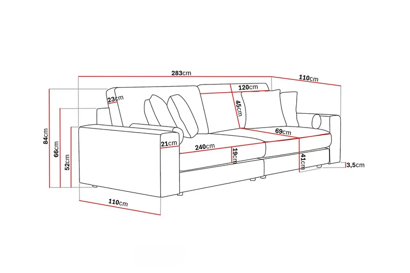 Arken Lyx 4-personers Dyb Sofa i Manchester - Mørkebrun - Møbler - Sofaer - 4 personers sofa