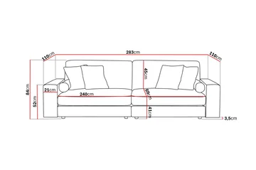 Arken Lyx 4-personers Dyb Sofa i Manchester - Greige - Møbler - Sofaer - 4 personers sofa