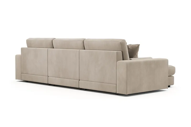 Arken Lyx 5-personers Vendbar L-formet Dyb Chaiselongsofa i Manchester - Greige - Møbler - Sofaer - Sofa med chaiselong