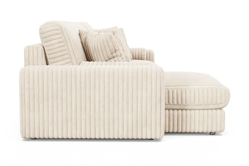 Arken Lyx 5-personers Vendbar L-formet Dyb Chaiselongsofa i Manchester - Beige - Møbler - Sofaer - Sofa med chaiselong