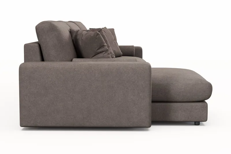 Arken Lyx 5-personers Vendbar L-formet Dyb Chaiselongsofa i stof - Brun - Møbler - Sofaer - Sofa med chaiselong
