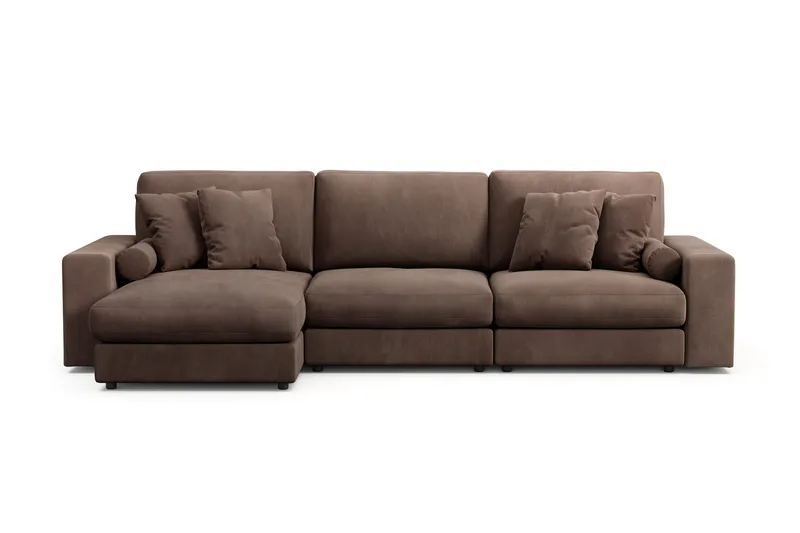 Arken Lyx 5-personers Vendbar L-formet Dyb Chaiselongsofa i Manchester - Brun - Møbler - Sofaer - Sofa med chaiselong