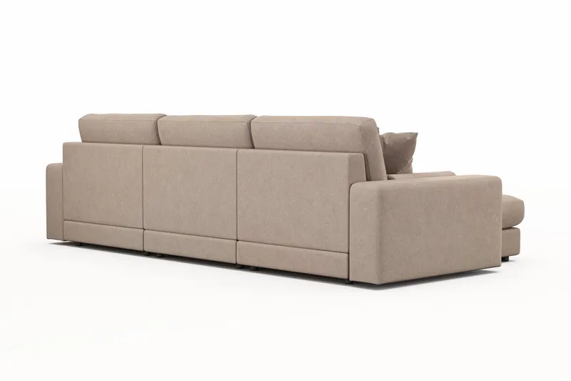 Arken Lyx 5-personers Vendbar L-formet Dyb Chaiselongsofa i stof - Beige - Møbler - Sofaer - Sofa med chaiselong