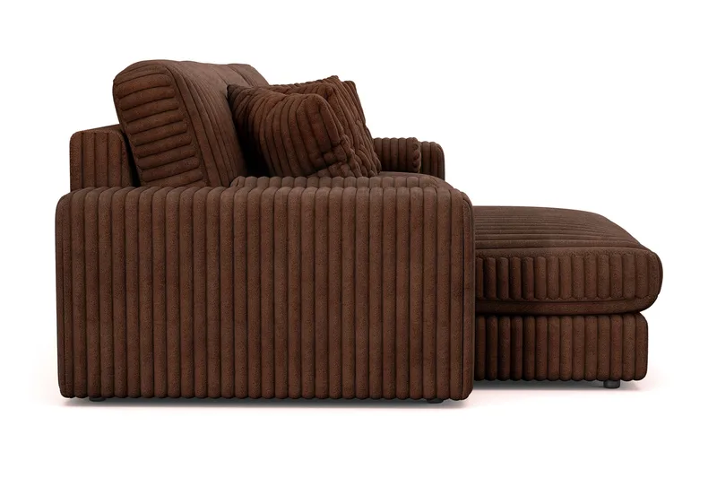 Arken Lyx 5-personers Vendbar L-formet Dyb Chaiselongsofa i Manchester - Mørkebrun - Møbler - Sofaer - Sofa med chaiselong