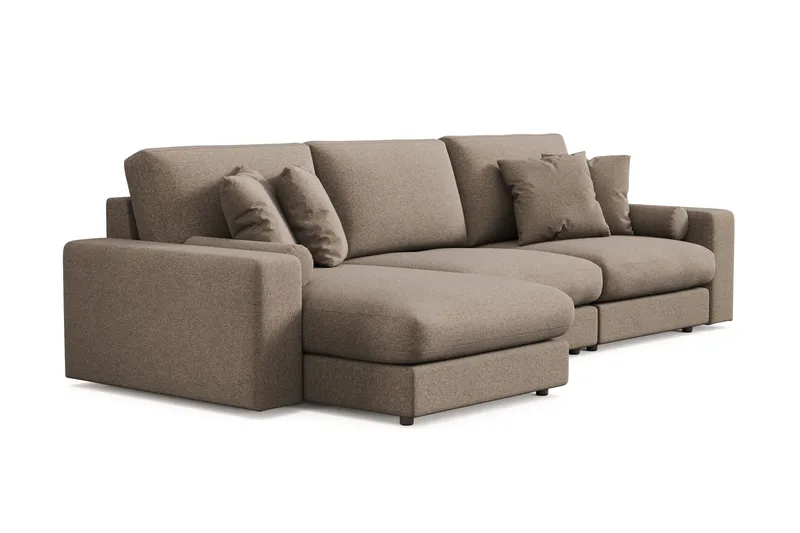 Arken Lyx 5-personers Vendbar L-formet Dyb Chaiselongsofa i stof - Brun - Møbler - Sofaer - Sofa med chaiselong