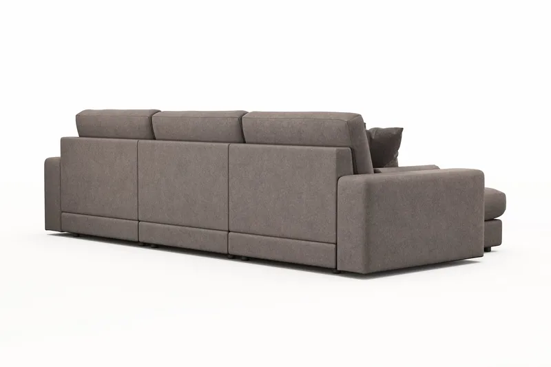 Arken Lyx 5-personers Vendbar L-formet Dyb Chaiselongsofa i stof - Brun - Møbler - Sofaer - Sofa med chaiselong