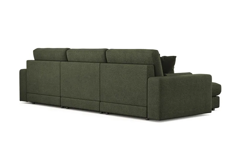 Arken Lyx 5-personers Vendbar L-formet Dyb Chaiselongsofa i stof - Grøn - Møbler - Sofaer - Sofa med chaiselong