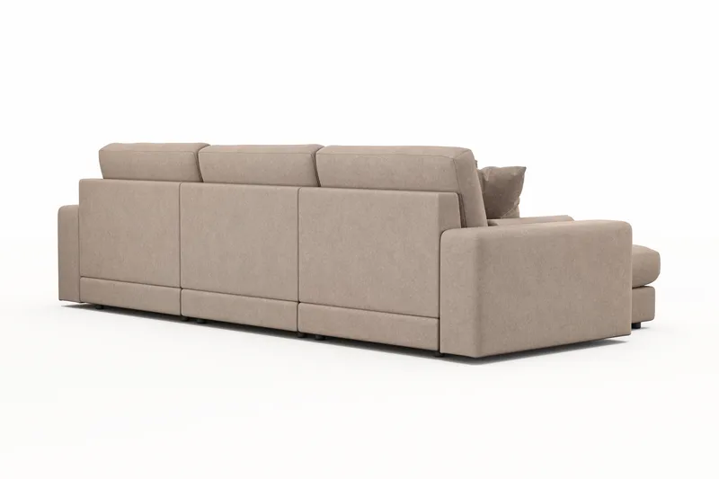 Arken Lyx 5-personers Vendbar L-formet Dyb Chaiselongsofa i stof - Beige - Møbler - Sofaer - Sofa med chaiselong
