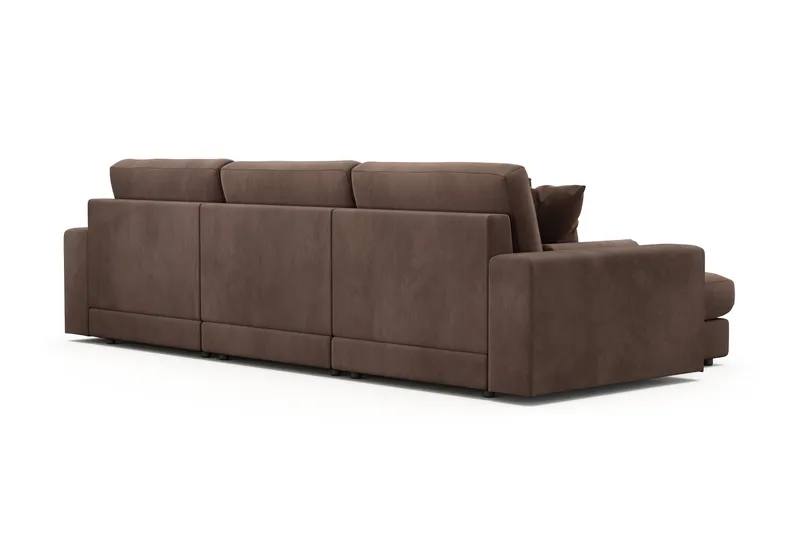 Arken Lyx 5-personers Vendbar L-formet Dyb Chaiselongsofa i Manchester - Brun - Møbler - Sofaer - Sofa med chaiselong