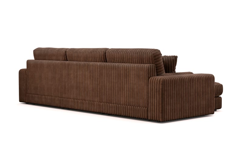 Arken Lyx 5-personers Vendbar L-formet Dyb Chaiselongsofa i Manchester - Mørkebrun - Møbler - Sofaer - Sofa med chaiselong