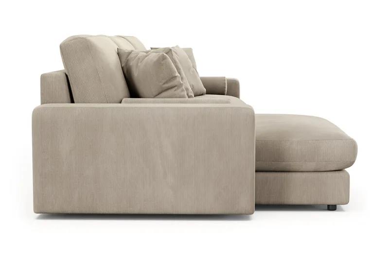 Arken Lyx 5-personers Vendbar L-formet Dyb Chaiselongsofa i Manchester - Greige - Møbler - Sofaer - Sofa med chaiselong