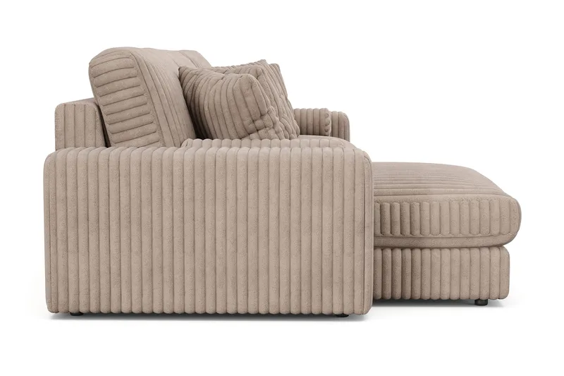 Arken Lyx 5-personers Vendbar L-formet Dyb Chaiselongsofa i Manchester - Greige - Møbler - Sofaer - Sofa med chaiselong