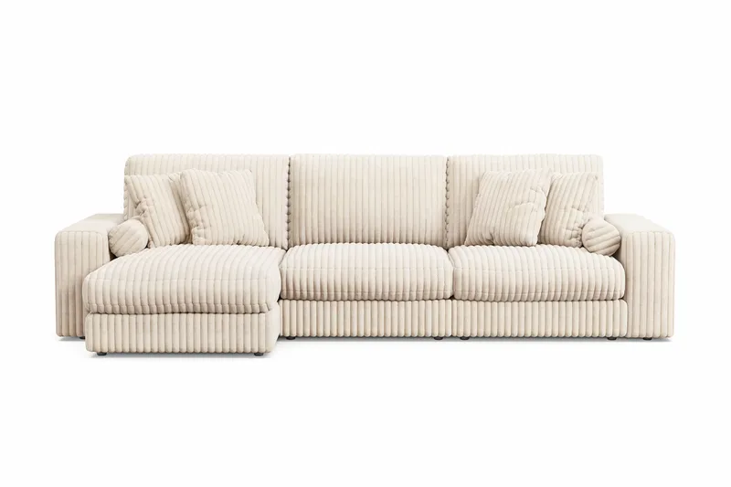 Arken Lyx 5-personers Vendbar L-formet Dyb Chaiselongsofa i Manchester, Beige