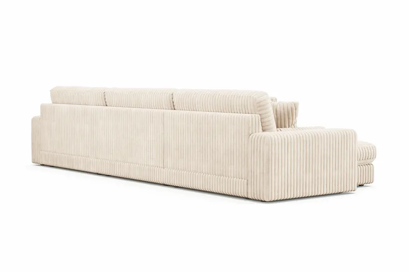 Arken Lyx 6-personers Vendbar L-formet Dyb Chaiselongsofa i Manchester - Beige - Møbler - Sofaer - Sofa med chaiselong
