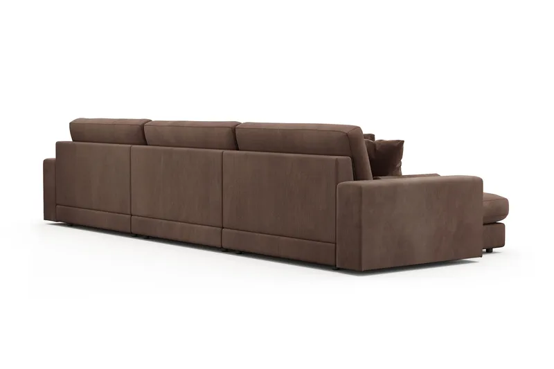 Arken Lyx 6-personers Vendbar L-formet Dyb Chaiselongsofa i Manchester - Brun - Møbler - Sofaer - Sofa med chaiselong