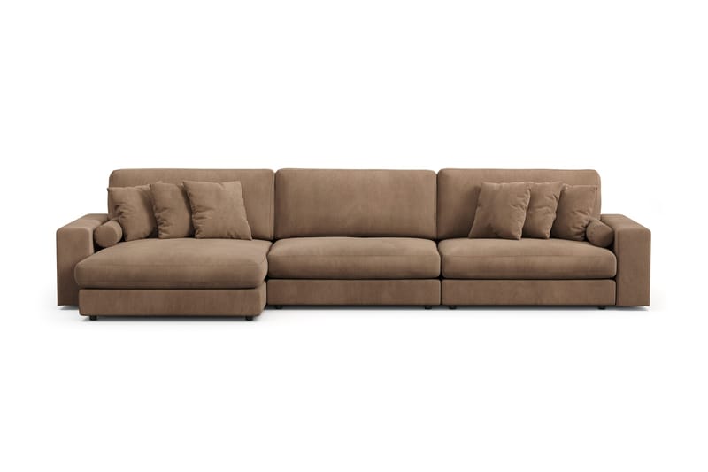 Arken Lyx 6-personers Vendbar L-formet Dyb Chaiselongsofa i Manchester - Brun - Møbler - Sofaer - Sofa med chaiselong