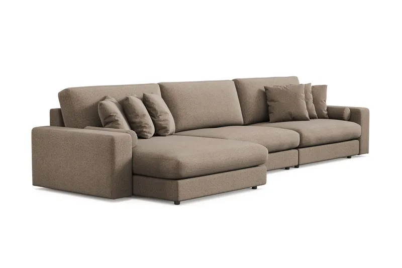 Arken Lyx 6-personers Vendbar L-formet Dyb Chaiselongsofa i stof - Brun - Møbler - Sofaer - Sofa med chaiselong