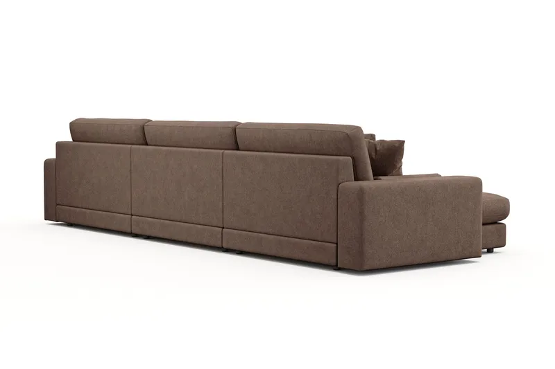 Arken Lyx 6-personers Vendbar L-formet Dyb Chaiselongsofa i stof - Brun - Møbler - Sofaer - Sofa med chaiselong