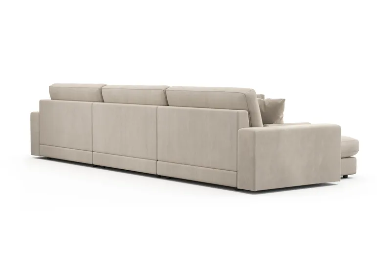 Arken Lyx 6-personers Vendbar L-formet Dyb Chaiselongsofa i Manchester - Greige - Møbler - Sofaer - Sofa med chaiselong