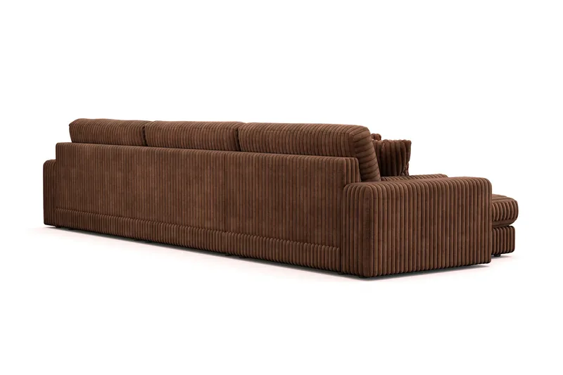 Arken Lyx 6-personers Vendbar L-formet Dyb Chaiselongsofa i Manchester - Mørkebrun - Møbler - Sofaer - Sofa med chaiselong