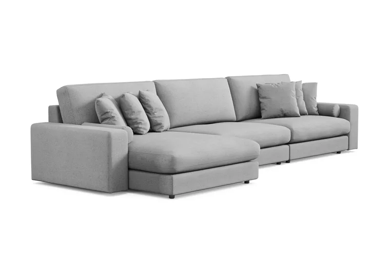 Arken Lyx 6-personers Vendbar L-formet Dyb Chaiselongsofa i stof - Lysegrå - Møbler - Sofaer - Sofa med chaiselong
