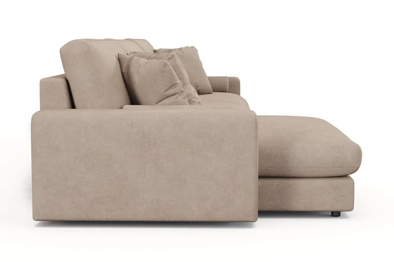 Arken Lyx 6-personers Vendbar L-formet Dyb Chaiselongsofa i stof - Beige - Møbler - Sofaer - Sofa med chaiselong