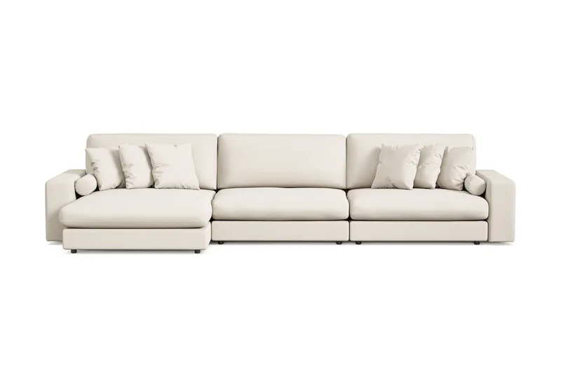 Arken Lyx 6-personers Vendbar L-formet Dyb Chaiselongsofa i stof - Lys beige - Møbler - Sofaer - Sofa med chaiselong