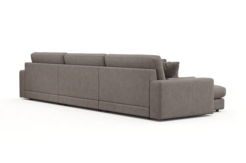 Arken Lyx 6-personers Vendbar L-formet Dyb Chaiselongsofa i stof - Brun - Møbler - Sofaer - Sofa med chaiselong