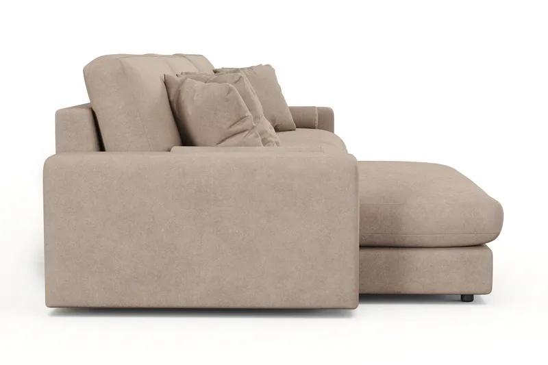 Arken Lyx 6-personers Vendbar L-formet Dyb Chaiselongsofa i stof - Beige - Møbler - Sofaer - Sofa med chaiselong