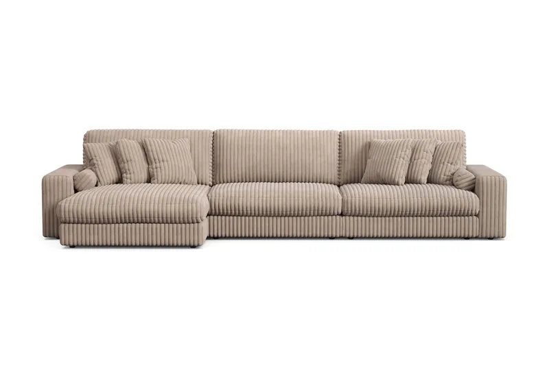 Arken Lyx 6-personers Vendbar L-formet Dyb Chaiselongsofa i Manchester - Greige - Møbler - Sofaer - Sofa med chaiselong