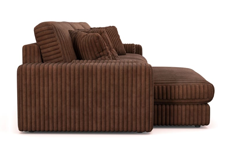 Arken Lyx 6-personers Vendbar L-formet Dyb Chaiselongsofa i Manchester - Mørkebrun - Møbler - Sofaer - Sofa med chaiselong