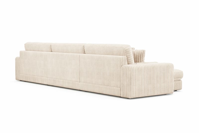 Arken Lyx 6-personers Vendbar L-formet Dyb Chaiselongsofa i Manchester - Beige - Møbler - Sofaer - Sofa med chaiselong