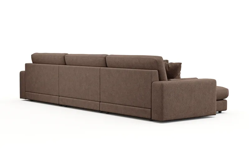 Arken Lyx 6-personers Vendbar L-formet Dyb Chaiselongsofa i stof - Brun - Møbler - Sofaer - Sofa med chaiselong