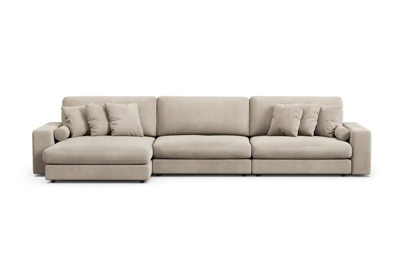 Arken Lyx 6-personers Vendbar L-formet Dyb Chaiselongsofa i Manchester - Greige - Møbler - Sofaer - Sofa med chaiselong