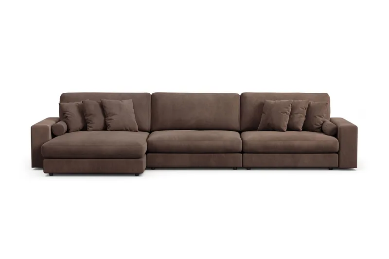 Arken Lyx 6-personers Vendbar L-formet Dyb Chaiselongsofa i Manchester - Brun - Møbler - Sofaer - Sofa med chaiselong