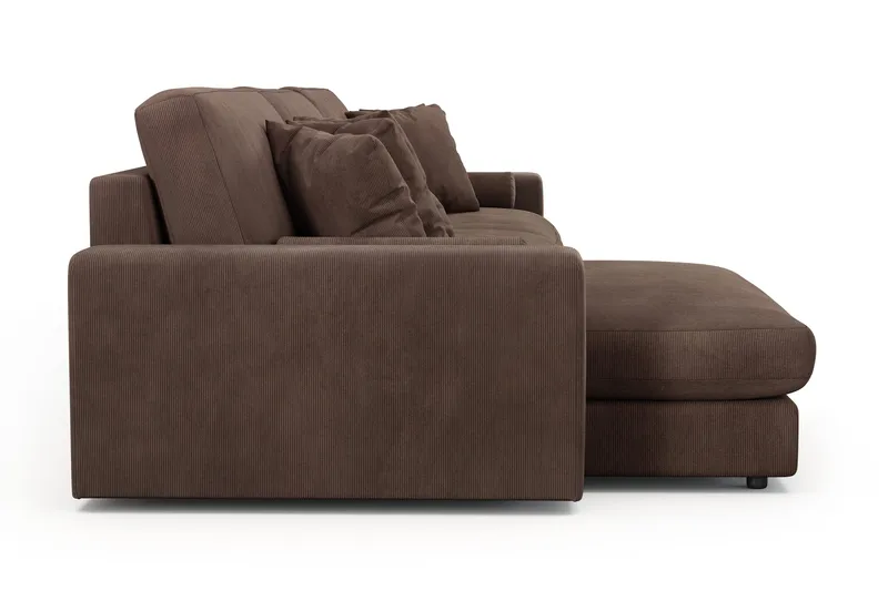 Arken Lyx 6-personers Vendbar L-formet Dyb Chaiselongsofa i Manchester - Brun - Møbler - Sofaer - Sofa med chaiselong