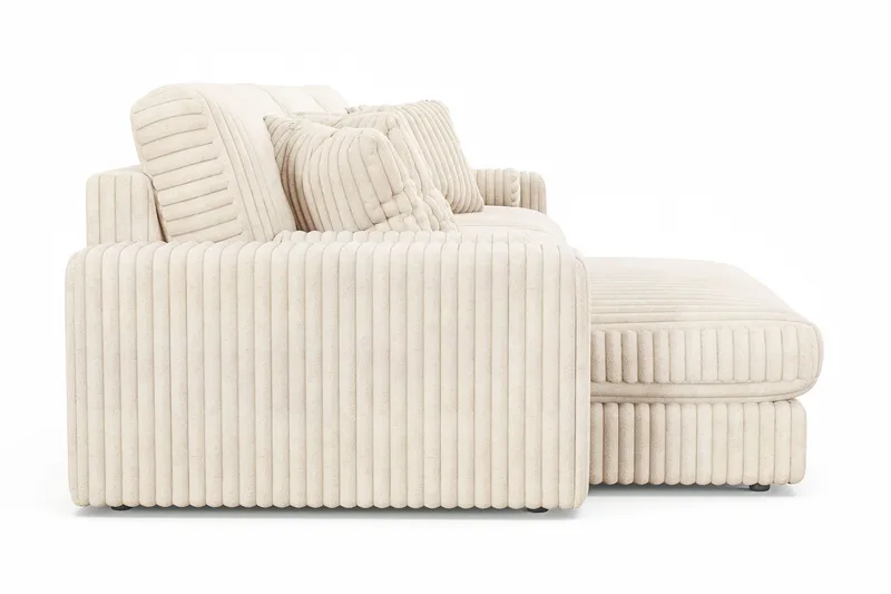 Arken Lyx 6-personers Vendbar L-formet Dyb Chaiselongsofa i Manchester - Beige - Møbler - Sofaer - Sofa med chaiselong