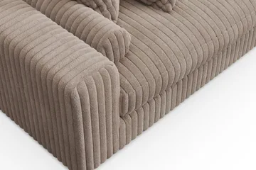 Arken Lyx dyb, højrevendt 5-personers chaiselongsofa i riflet fløjl - Greige - Møbler - Sofaer - Sofa med chaiselong