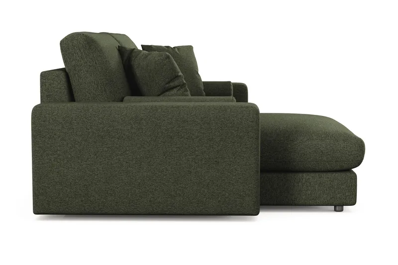 Arken Lyx dyb, vendbar L-formet 3-personers chaiselongsofa i stof - Grøn - Møbler - Sofaer - Sofa med chaiselong