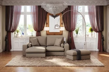Arken Lyx dyb, vendbar L-formet 3-personers chaiselongsofa i stof - Brun - Møbler - Sofaer - Sofa med chaiselong