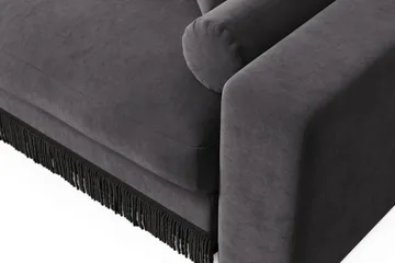 Arken Lyx dyb, vendbar L-formet 3-personers chaiselongsofa i velour - Mørkegrå - Møbler - Sofaer - Sofa med chaiselong